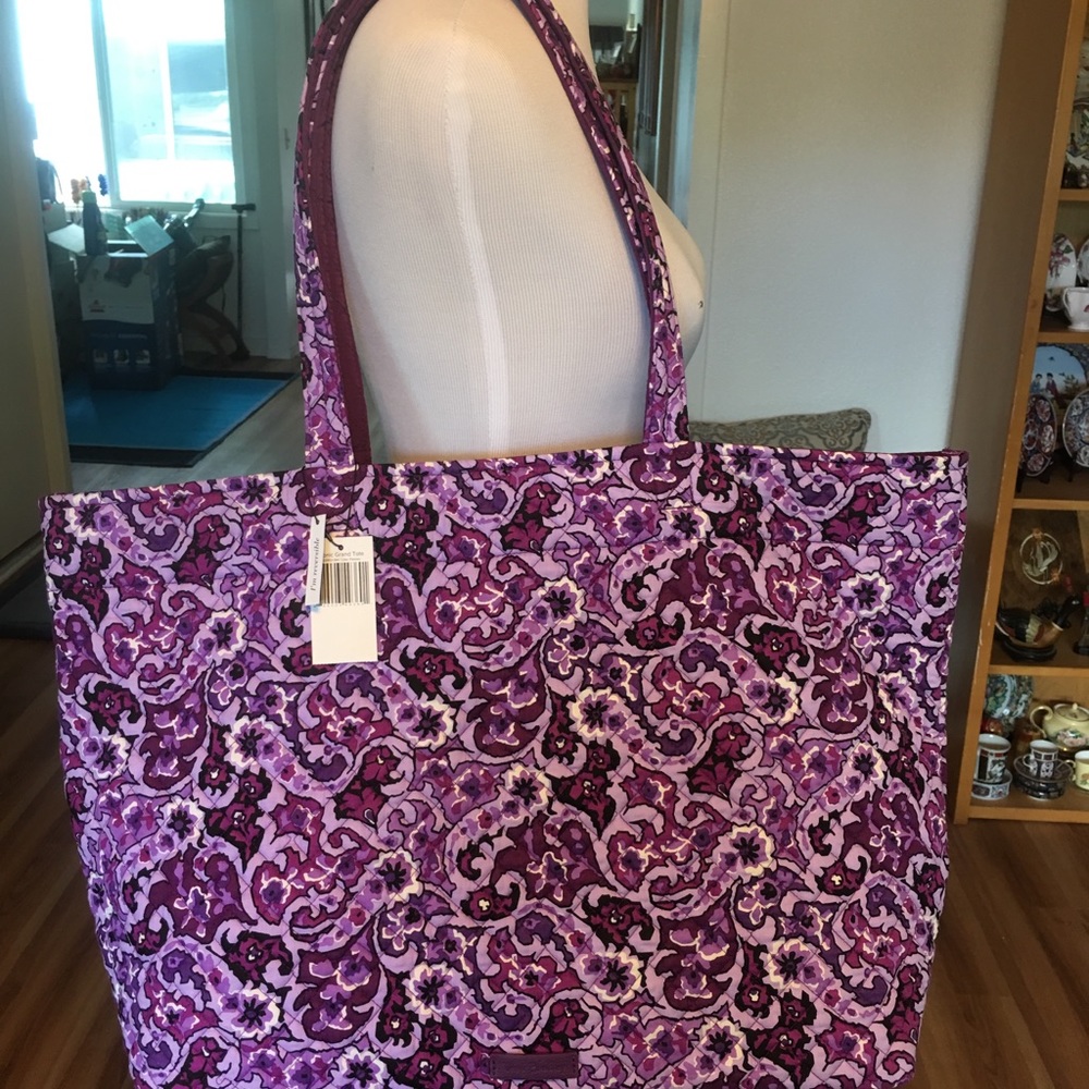 Vera Bradley “Iconic Grand Tote” in Lilac Paisley